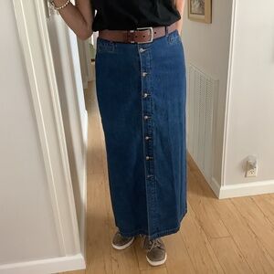 White Stagg Maxi Jean Skirt Size 14